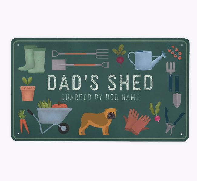 Dad's Shed: Personalised {breedFullName} Metal Garden Sign